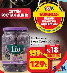 LİO SALAMURA SİYAH ZEYTİN 500 G fiyat ve kampanya bilgisi